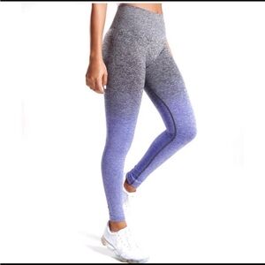 Gymshark gray & purple ombré energy seamless leggings size medium
